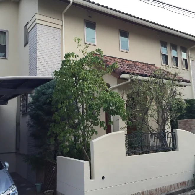 U様邸　外壁塗装　外塀塗装　芦屋