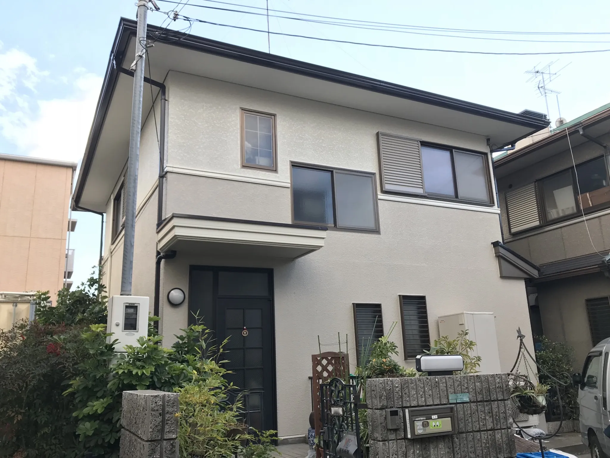 A様邸　屋根塗装　外壁塗装　目地ブリード止め　西宮市