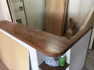 カウンター塗装　ウレタンクリヤー　宝塚