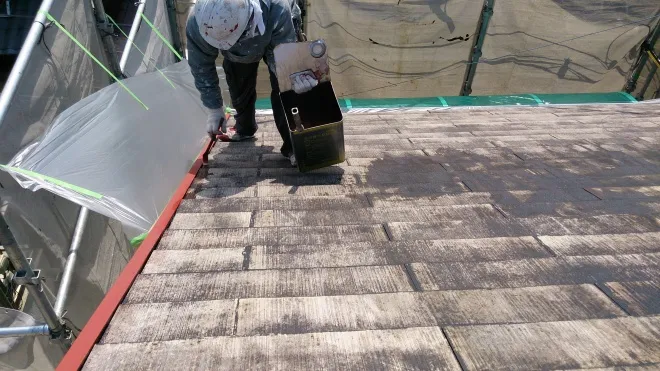 S様邸屋根塗装　カラーベスト 塗り替え　神戸