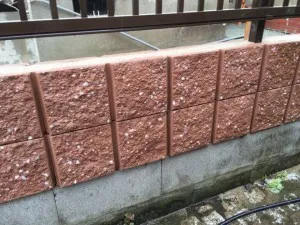 高圧洗浄　塀　フェンス　化粧ブロック　