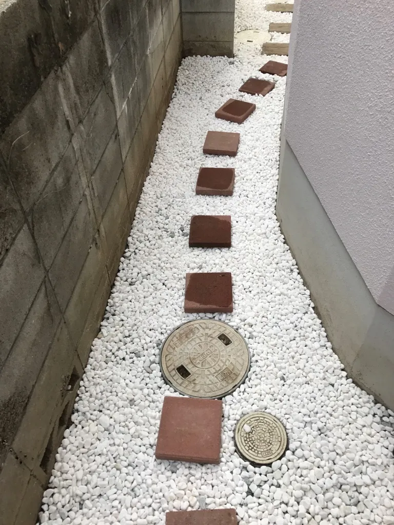 Ｏ様邸 砂利　庭石敷設工事　芦屋